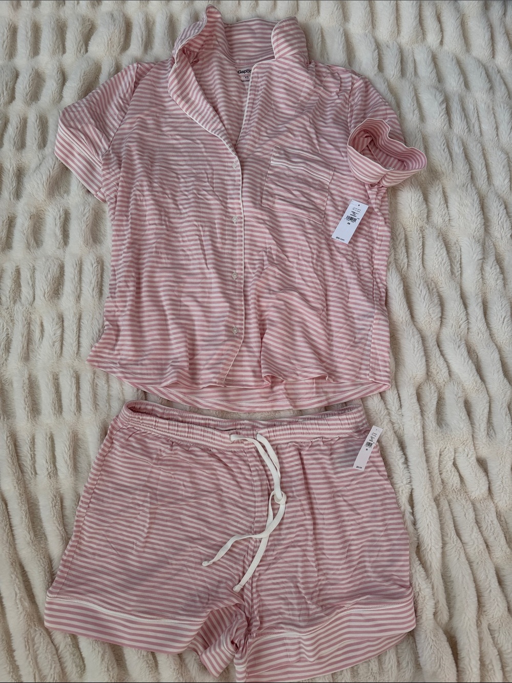 GAP Pink and White Striped Tee